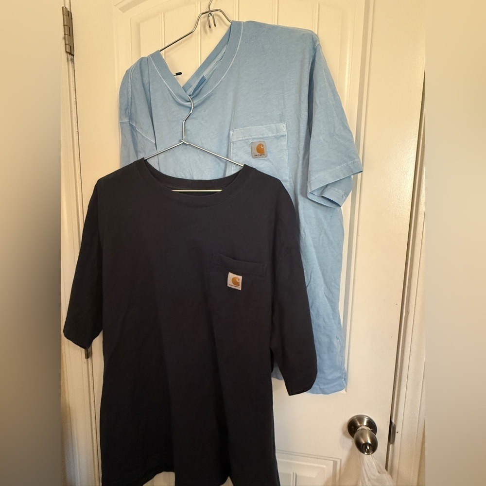 Carhartt Men's Royal Blue and Baby Blue Short Sleeve Tees